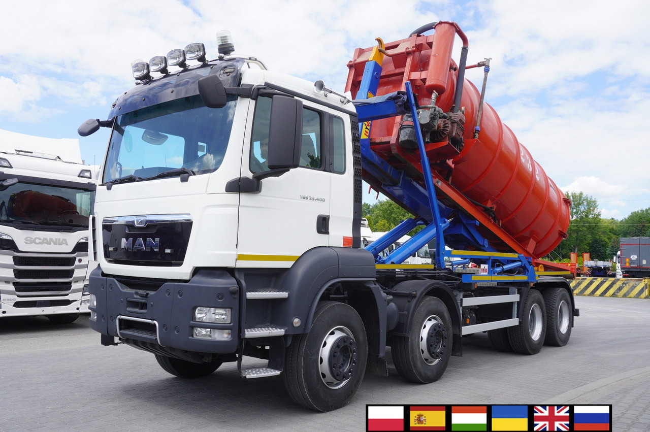 MAN TGS 35.400 8 × 4 E5 / HYVA HOOK LIFT 32.56 SE / Septic barrel 13000 L - Розкидач рідких добрив: фото 1 MAN TGS 35.400 8 × 4 E5 / HYVA HOOK LIFT 32.56 SE / Septic barrel 13000 L - Розкидач рідких добрив: фото 1