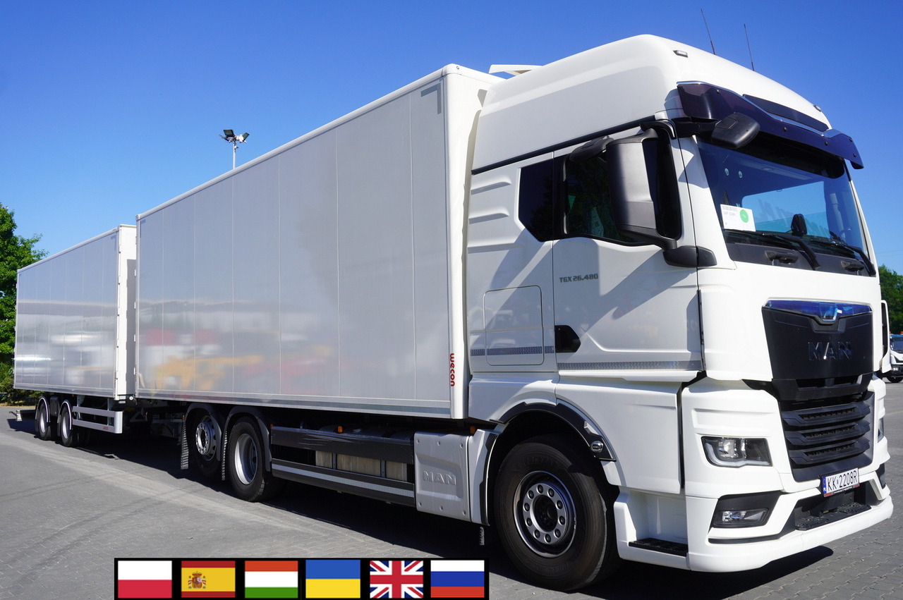 MAN TGX 26.480 6×2-2 LL CH NEW / 19 EPAL box / New Wecon walkthrough box trailer 19 EPAL / 2025.06 !!! - Вантажівка з закритим кузовом: фото 1 MAN TGX 26.480 6×2-2 LL CH NEW / 19 EPAL box / New Wecon walkthrough box trailer 19 EPAL / 2025.06 !!! - Вантажівка з закритим кузовом: фото 1