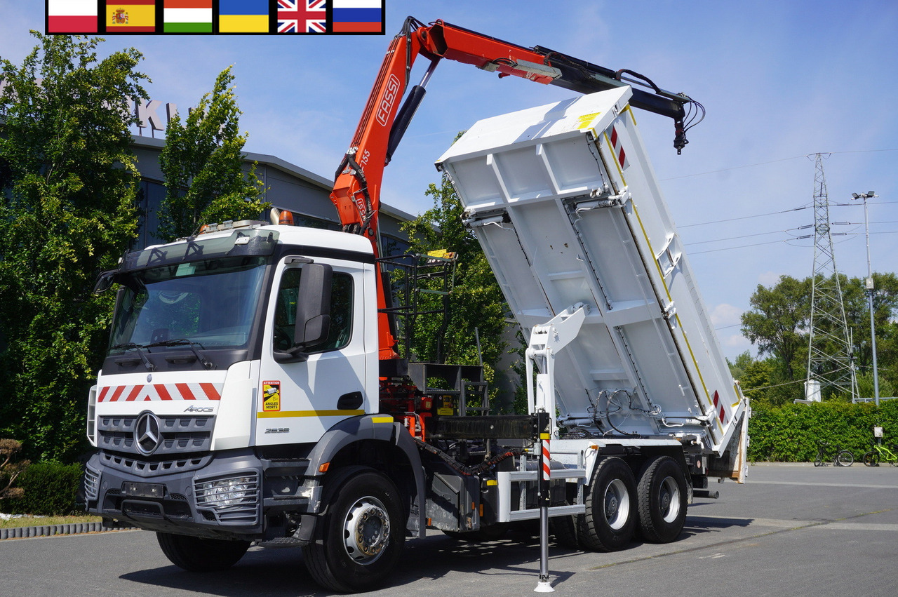 MERCEDES-BENZ AROCS 2636 / Fassi F155A.0.22 crane 6t / 120 tho. km / 3-sided dump truck / 2 x Bordmatic - Бортова вантажівка/ Платформа, Вантажівка з маніпулятором: фото 1 MERCEDES-BENZ AROCS 2636 / Fassi F155A.0.22 crane 6t / 120 tho. km / 3-sided dump truck / 2 x Bordmatic - Бортова вантажівка/ Платформа, Вантажівка з маніпулятором: фото 1