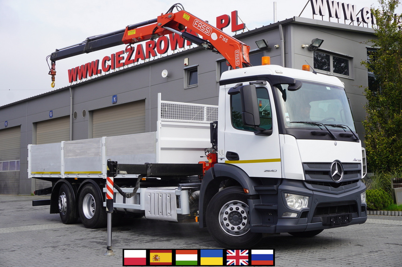 MERCEDES-BENZ Antos 2540 / Flatbed 15 EPAL / Fassi F165 / 6.1 t / 8 m reach / remote control / rotator / 1600 MTH / steered axle - Бортова вантажівка/ Платформа, Вантажівка з маніпулятором: фото 1 MERCEDES-BENZ Antos 2540 / Flatbed 15 EPAL / Fassi F165 / 6.1 t / 8 m reach / remote control / rotator / 1600 MTH / steered axle - Бортова вантажівка/ Платформа, Вантажівка з маніпулятором: фото 1