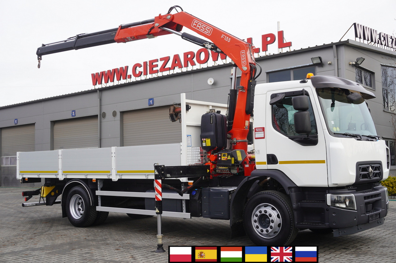 RENAULT C280 DTI 8 / FASSI crane 5.6 T / range 8 m / Flatbed 15 EPAL - Вантажівка з маніпулятором: фото 1 RENAULT C280 DTI 8 / FASSI crane 5.6 T / range 8 m / Flatbed 15 EPAL - Вантажівка з маніпулятором: фото 1