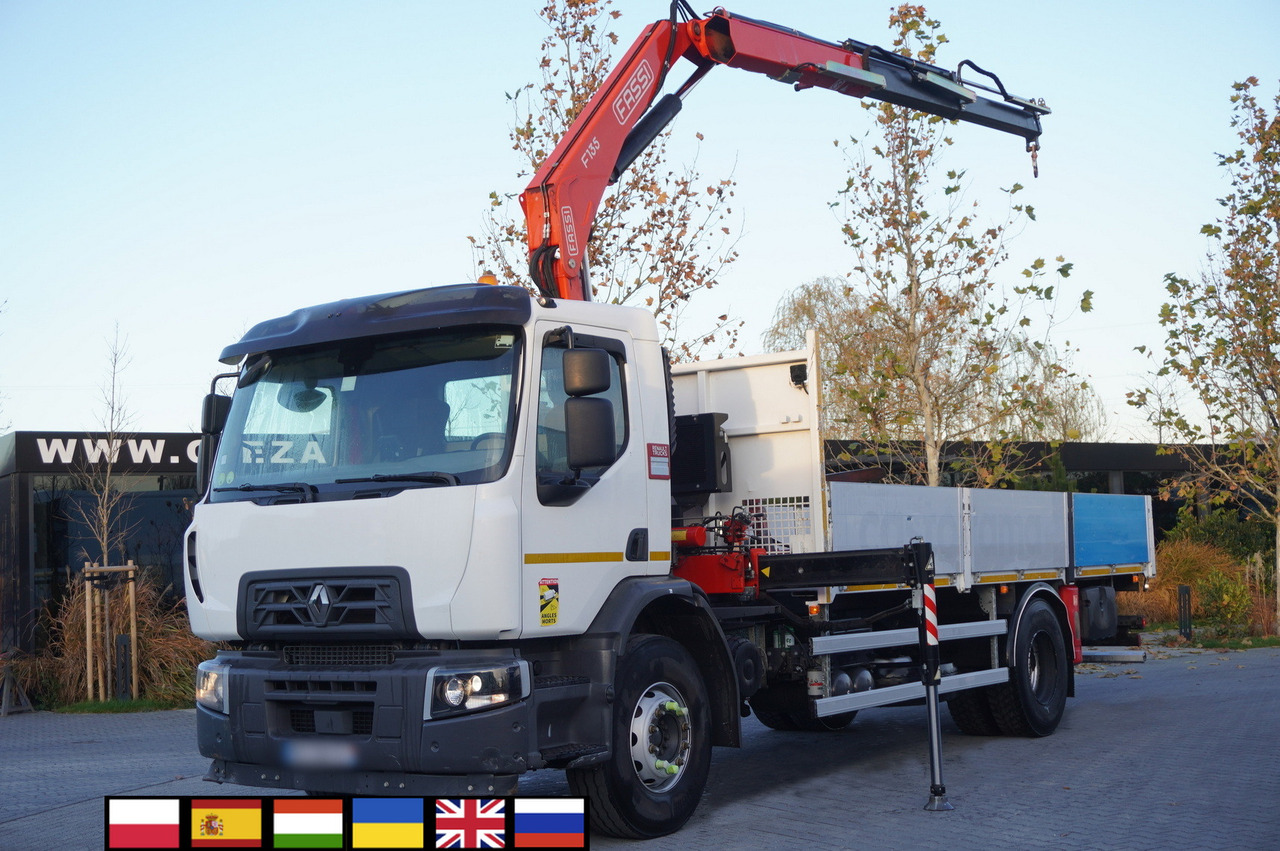 RENAULT C280 DTI 8 / FASSI crane 5.6 T / range 8 m / Flatbed 15 EPAL - Вантажівка з маніпулятором: фото 1 RENAULT C280 DTI 8 / FASSI crane 5.6 T / range 8 m / Flatbed 15 EPAL - Вантажівка з маніпулятором: фото 1