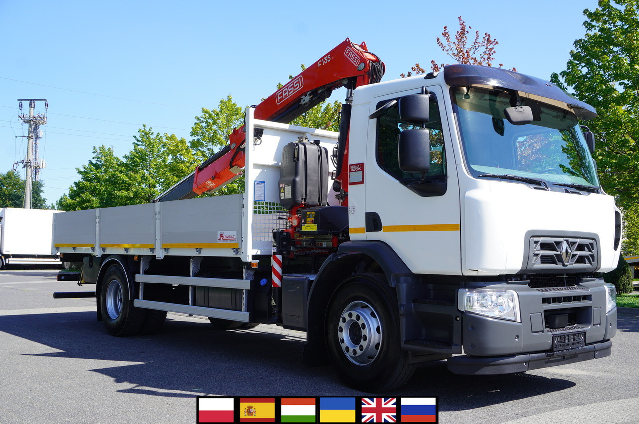 RENAULT C280 DTI 8 / FASSI crane 5.6 T / range 8 m / Flatbed 15 EPAL - Бортова вантажівка/ Платформа, Вантажівка з маніпулятором: фото 1 RENAULT C280 DTI 8 / FASSI crane 5.6 T / range 8 m / Flatbed 15 EPAL - Бортова вантажівка/ Платформа, Вантажівка з маніпулятором: фото 1