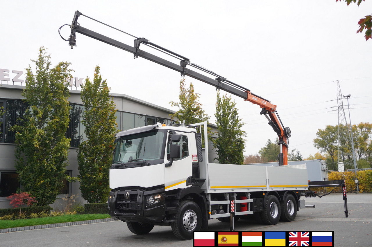 RENAULT C380 Comfort 6x4 / Atlas 172.3E crane / Range 12.3 m / capacity 6.1 t / Flatbed 17 EPAL - Бортова вантажівка/ Платформа, Вантажівка з маніпулятором: фото 1 RENAULT C380 Comfort 6x4 / Atlas 172.3E crane / Range 12.3 m / capacity 6.1 t / Flatbed 17 EPAL - Бортова вантажівка/ Платформа, Вантажівка з маніпулятором: фото 1