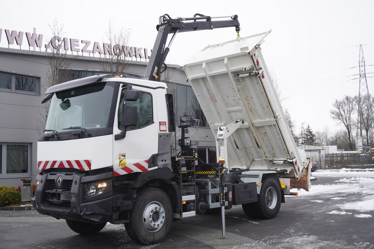 RENAULT C380 / Hds HIAB 077 B-1 HIDUO / Double-sided dump truck - Вантажівка з маніпулятором, Вантажівка з маніпулятором: фото 1 RENAULT C380 / Hds HIAB 077 B-1 HIDUO / Double-sided dump truck - Вантажівка з маніпулятором, Вантажівка з маніпулятором: фото 1
