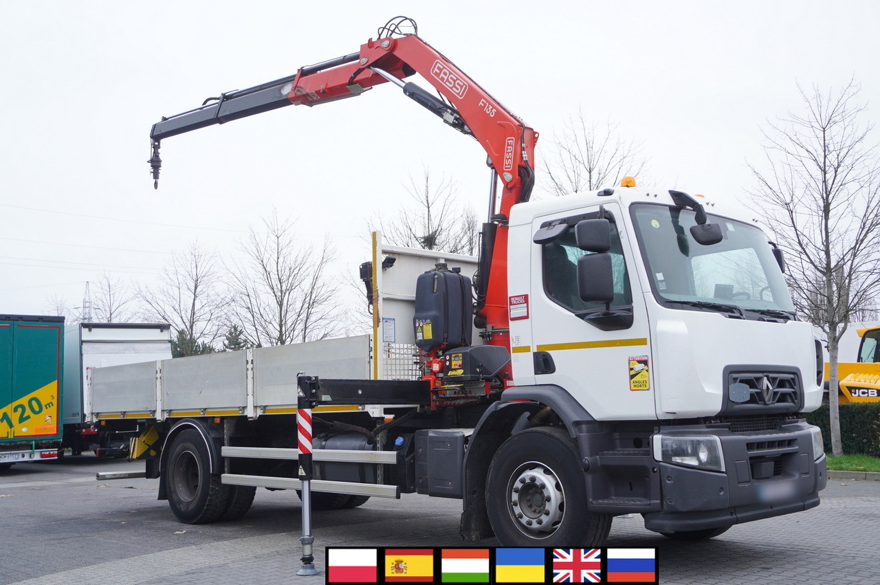 RENAULT RENAULT C280 DTI 8 / FASSI crane 5.6 T / 560 MTH / range 8 m / Flatbed 15 EPAL - Вантажівка з маніпулятором: фото 1 RENAULT RENAULT C280 DTI 8 / FASSI crane 5.6 T / 560 MTH / range 8 m / Flatbed 15 EPAL - Вантажівка з маніпулятором: фото 1