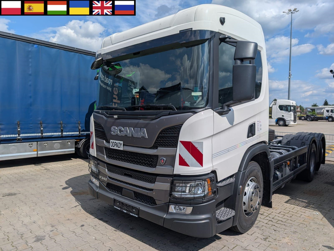 SCANIA P 340 B6x2*4NA / chassis frame / steering axle / CNG / large cab / 8 units - Вантажівка шасі: фото 1 SCANIA P 340 B6x2*4NA / chassis frame / steering axle / CNG / large cab / 8 units - Вантажівка шасі: фото 1
