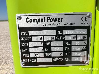 COMPAL VG-R30 37.5 kVA (Unused) - Електричний генератор: фото 5 COMPAL VG-R30 37.5 kVA (Unused) - Електричний генератор: фото 5