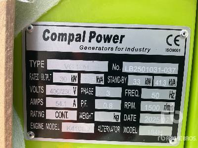 COMPAL VG-R30 41 kVA (Unused) - Електричний генератор: фото 5 COMPAL VG-R30 41 kVA (Unused) - Електричний генератор: фото 5