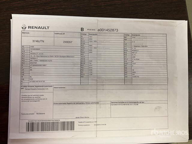 2016 Renault Master DCI100 Cargo Van - Комерційний автомобіль: фото 2 2016 Renault Master DCI100 Cargo Van - Комерційний автомобіль: фото 2