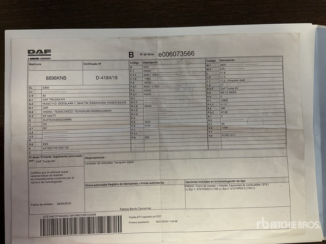 2018 DAF XF530FT 4x2 S/A Sleeper Truck Tractor - Тягач: фото 3 2018 DAF XF530FT 4x2 S/A Sleeper Truck Tractor - Тягач: фото 3