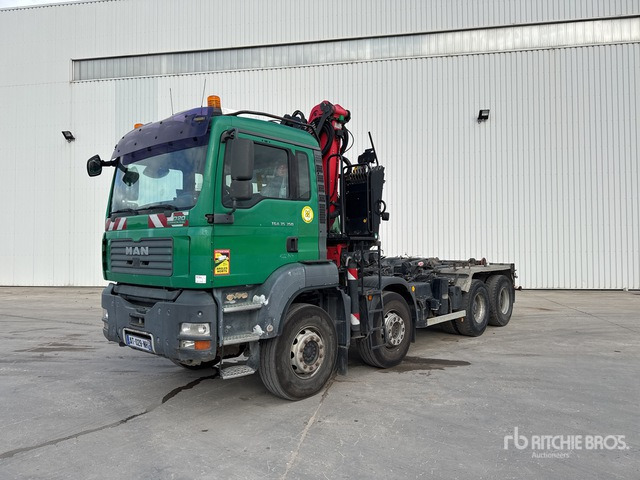 2006 MAN TGA 35.350 8x4 Camion Ampliroll Grue Palfi ... Roll-Off Truck - Гаковий мультиліфт вантажівка, Вантажівка з маніпулятором: фото 1 2006 MAN TGA 35.350 8x4 Camion Ampliroll Grue Palfi ... Roll-Off Truck - Гаковий мультиліфт вантажівка, Вантажівка з маніпулятором: фото 1