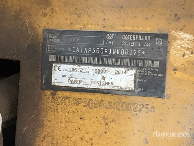 2014 Cat AP500E Wheel Asphalt Paver - Косарка-подрібнювач/ Мульчер: фото 1 2014 Cat AP500E Wheel Asphalt Paver - Косарка-подрібнювач/ Мульчер: фото 1