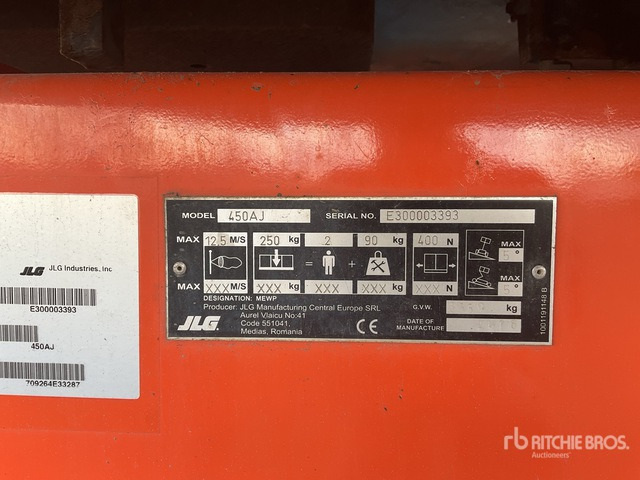 2016 JLG 450AJ 4WD Diesel Articulating Boom Lift - Колінчастий підйомник: фото 2 2016 JLG 450AJ 4WD Diesel Articulating Boom Lift - Колінчастий підйомник: фото 2