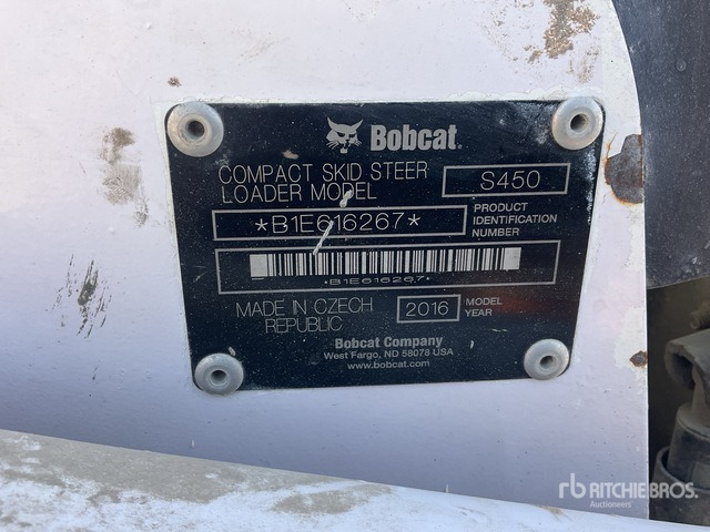 2016 Bobcat S450 (Inoperable) Skid Steer Loader - Міні-навантажувач: фото 1 2016 Bobcat S450 (Inoperable) Skid Steer Loader - Міні-навантажувач: фото 1