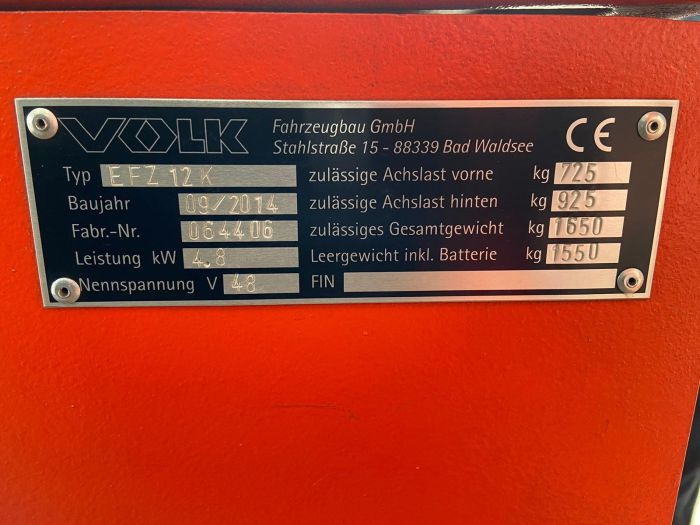 Volk EFZ12K - Складські тягач: фото 3 Volk EFZ12K - Складські тягач: фото 3