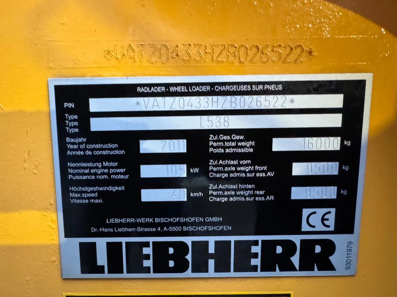 Колісний навантажувач Liebherr 538 2 plus 1 Hoogkiepbak 40KM NL Machine: фото 5