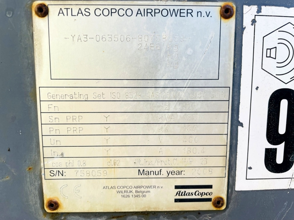 Atlas Copco QAS125 (3945) - Електричний генератор: фото 3 Atlas Copco QAS125 (3945) - Електричний генератор: фото 3