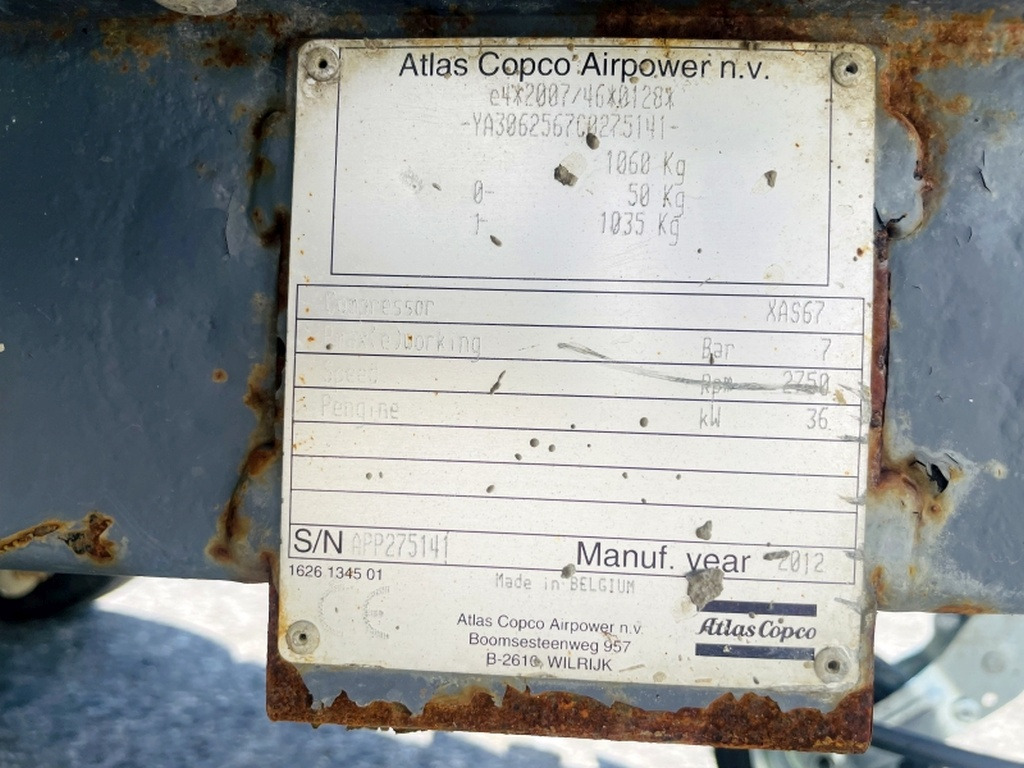 Atlas Copco XAS67 (4018) - Повітряний компресор: фото 3 Atlas Copco XAS67 (4018) - Повітряний компресор: фото 3
