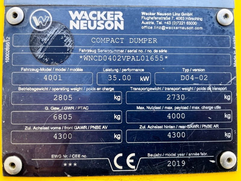 Neuson 4001 (3896) - Міні-самоскид: фото 3 Neuson 4001 (3896) - Міні-самоскид: фото 3
