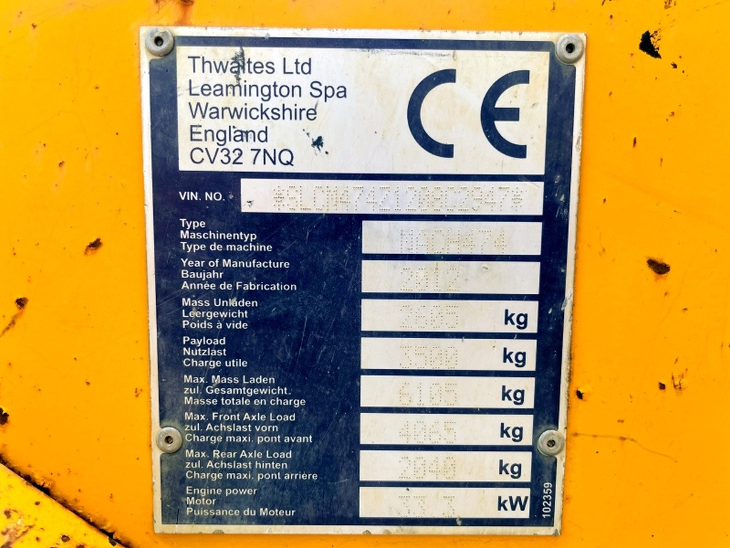 Thwaites Mach 474 (4084) - Міні-самоскид: фото 3 Thwaites Mach 474 (4084) - Міні-самоскид: фото 3