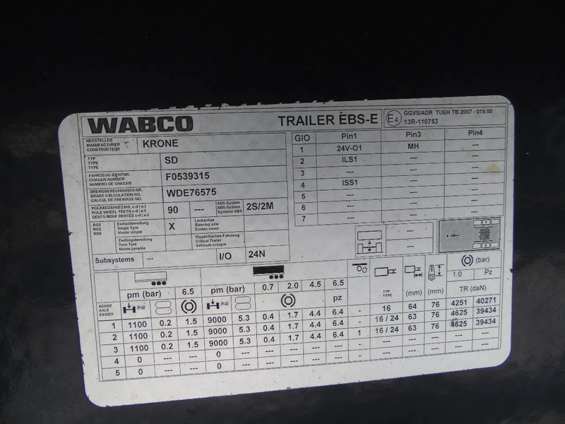 Krone 3xAXLE SAF - Закритий кузов напівпричіп: фото 4 Krone 3xAXLE SAF - Закритий кузов напівпричіп: фото 4