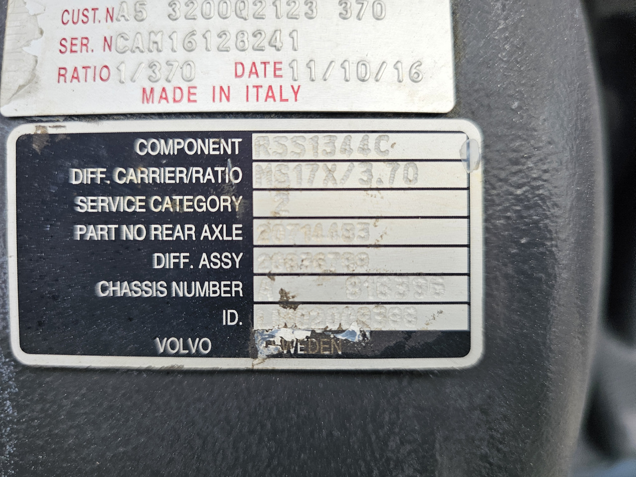 VOLVO / RENAULT COMPLETE REAR AXLE / MS17X / RSS1344C / ratio: 3.70 / NEW - NOT USED - Задня вісь: фото 4 VOLVO / RENAULT COMPLETE REAR AXLE / MS17X / RSS1344C / ratio: 3.70 / NEW - NOT USED - Задня вісь: фото 4