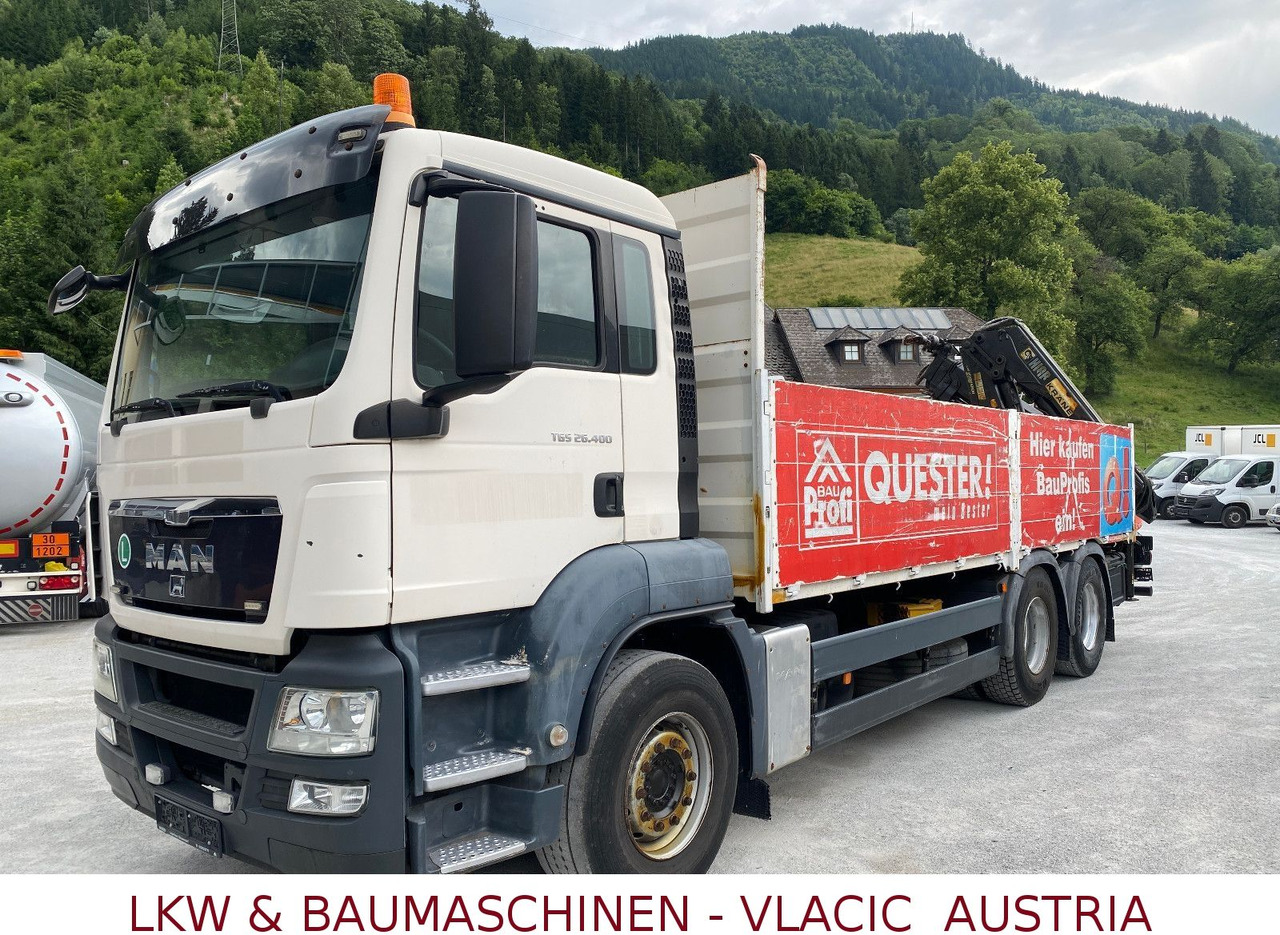 MAN TGS 26.400 6x4 mit Kran HIAB 166 - Бортова вантажівка/ Платформа, Вантажівка з маніпулятором: фото 1 MAN TGS 26.400 6x4 mit Kran HIAB 166 - Бортова вантажівка/ Платформа, Вантажівка з маніпулятором: фото 1