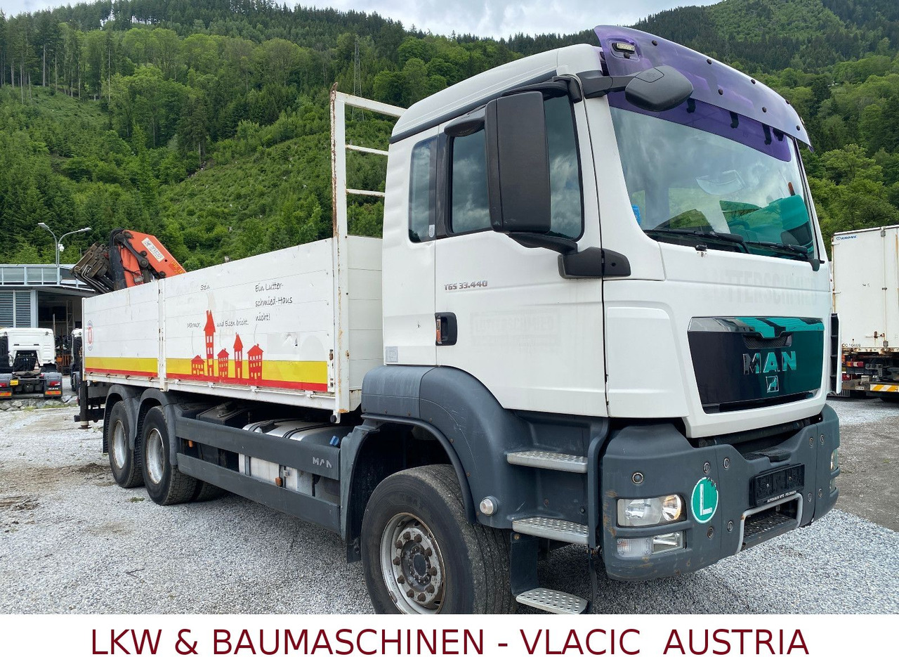 MAN TGS 33.440 6x4 Blatt/Blatt Mit Palfinger PK16500 - Бортова вантажівка/ Платформа, Вантажівка з маніпулятором: фото 2 MAN TGS 33.440 6x4 Blatt/Blatt Mit Palfinger PK16500 - Бортова вантажівка/ Платформа, Вантажівка з маніпулятором: фото 2