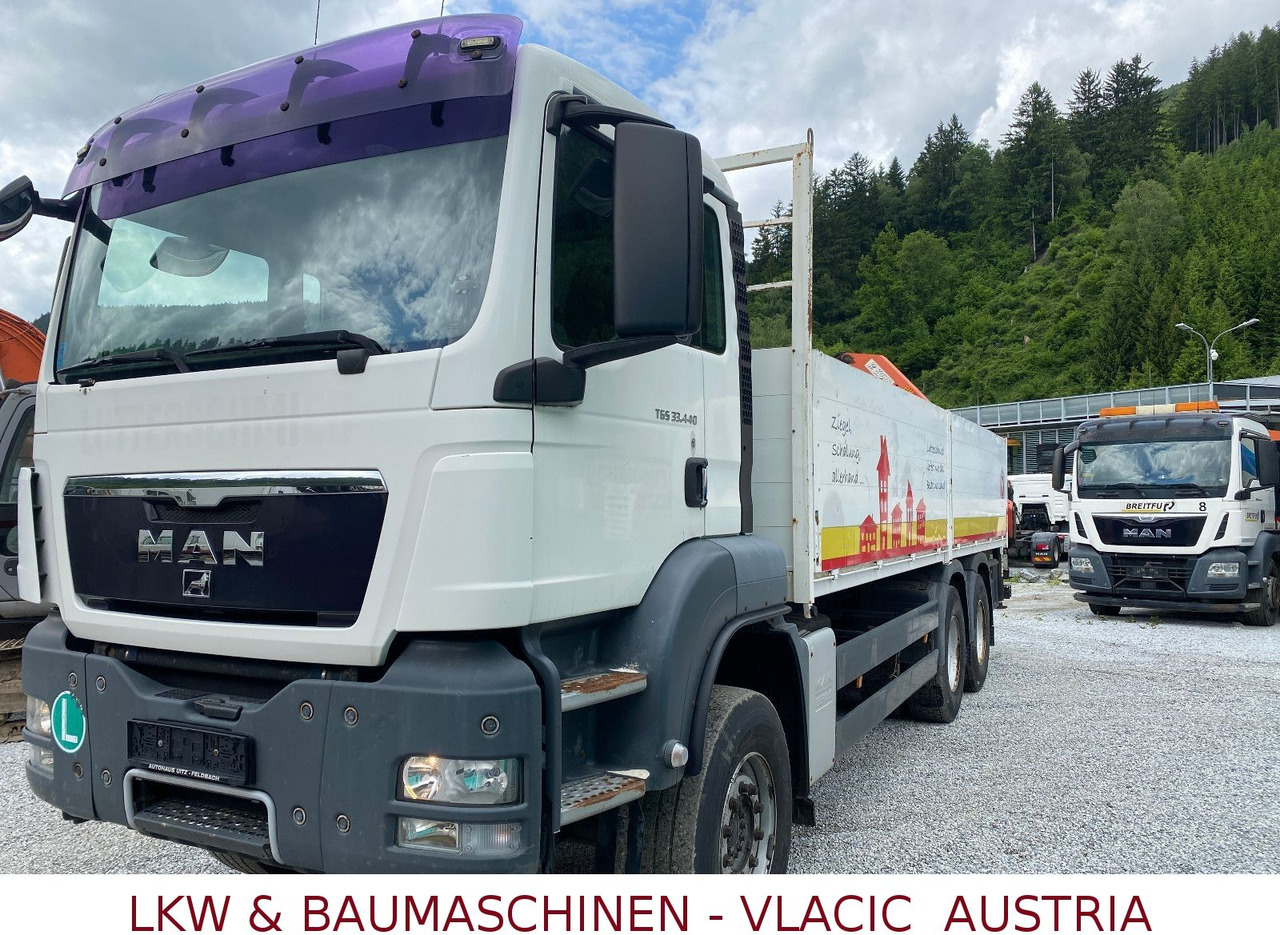 MAN TGS 33.440 6x4 Blatt/Blatt Mit Palfinger PK16500 - Бортова вантажівка/ Платформа, Вантажівка з маніпулятором: фото 1 MAN TGS 33.440 6x4 Blatt/Blatt Mit Palfinger PK16500 - Бортова вантажівка/ Платформа, Вантажівка з маніпулятором: фото 1