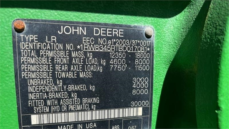 John Deere 8345R Med frontlift - Трактор: фото 2 John Deere 8345R Med frontlift - Трактор: фото 2