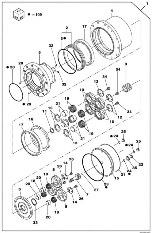 Case LN002390 - Бортовий редуктор в категорії Будівельна техніка: фото 1 Case LN002390 - Бортовий редуктор в категорії Будівельна техніка: фото 1