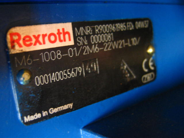 Rexroth R900961985 - M6-1008-01/2M6-22W21 - Гідравлічний клапан в категорії Будівельна техніка: фото 1 Rexroth R900961985 - M6-1008-01/2M6-22W21 - Гідравлічний клапан в категорії Будівельна техніка: фото 1