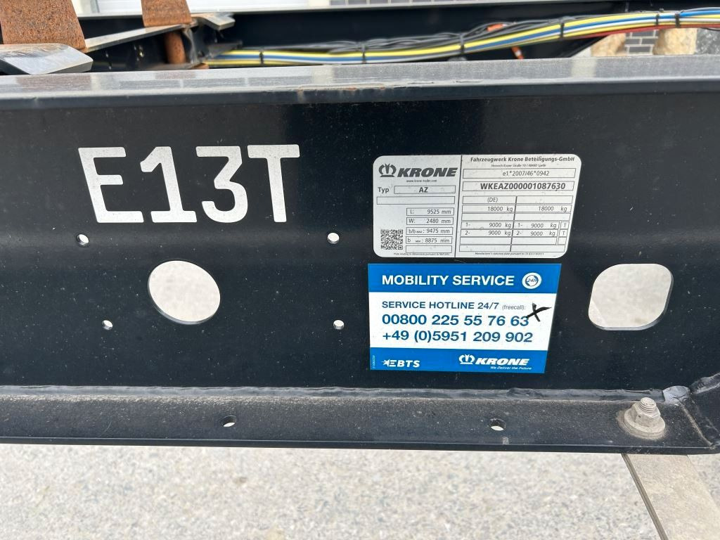 Krone 2 Achswechselfahrgestell, Typ: AZW 18 eL3B9 - Контейнеровоз/ Змінний кузов причіп: фото 3 Krone 2 Achswechselfahrgestell, Typ: AZW 18 eL3B9 - Контейнеровоз/ Змінний кузов причіп: фото 3