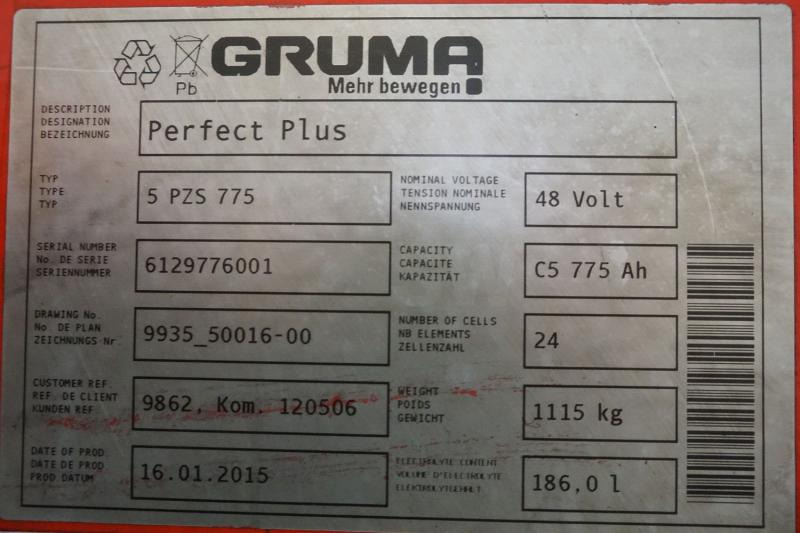 GRUMA 48 Volt 5 PzS 775 Ah - Аккумулятор: фото 5 GRUMA 48 Volt 5 PzS 775 Ah - Аккумулятор: фото 5