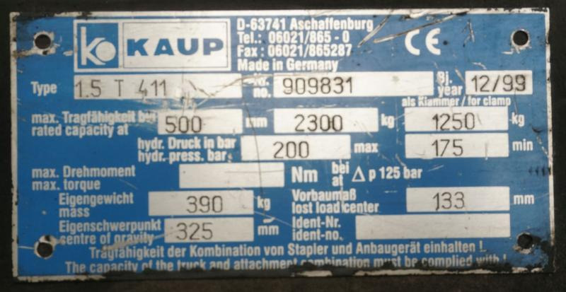 KAUP 1,5T411 - Вила в категорії Вантажно-розвантажувальна техніка: фото 5 KAUP 1,5T411 - Вила в категорії Вантажно-розвантажувальна техніка: фото 5