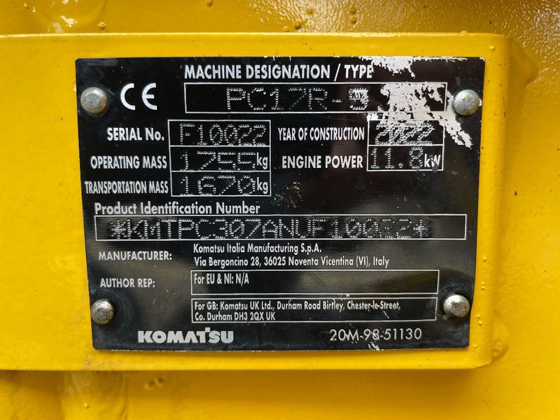 Komatsu PC 17 R-5 - Міні-екскаватор: фото 3 Komatsu PC 17 R-5 - Міні-екскаватор: фото 3