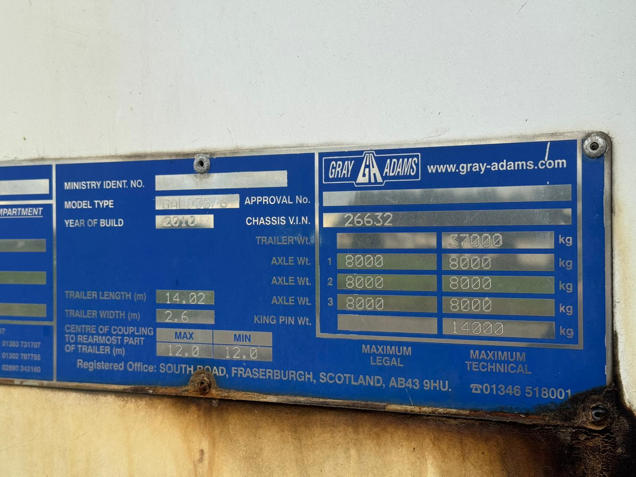 Gray and Adams 2010 Vector 1850 MT – D11 - Рефрижератор напівпричіп: фото 5 Gray and Adams 2010 Vector 1850 MT – D11 - Рефрижератор напівпричіп: фото 5