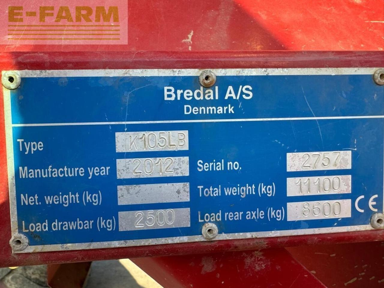 Bredal k105lb - Розкидач добрив: фото 4 Bredal k105lb - Розкидач добрив: фото 4