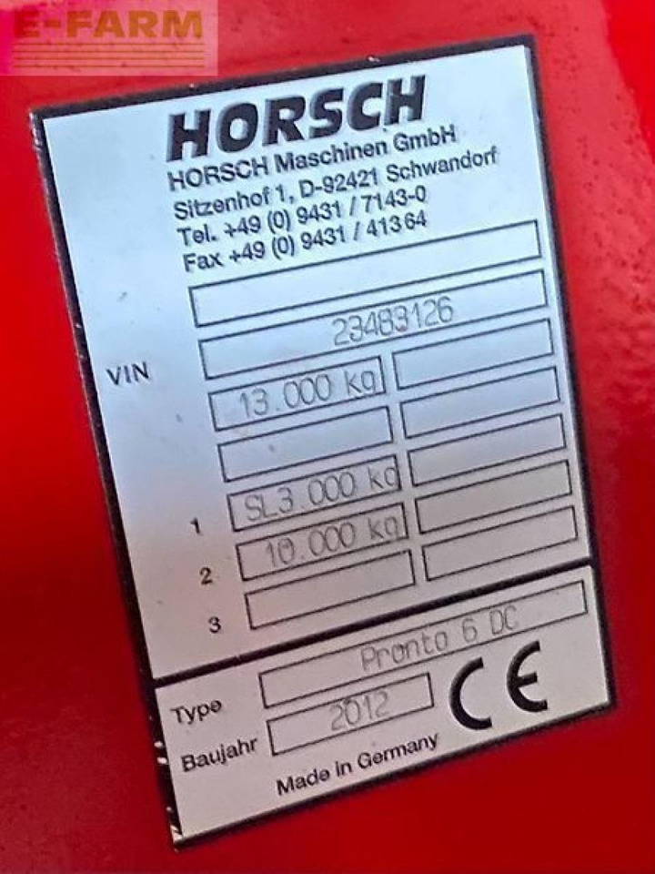 Horsch pronto 6 dc - Сівалка: фото 3 Horsch pronto 6 dc - Сівалка: фото 3
