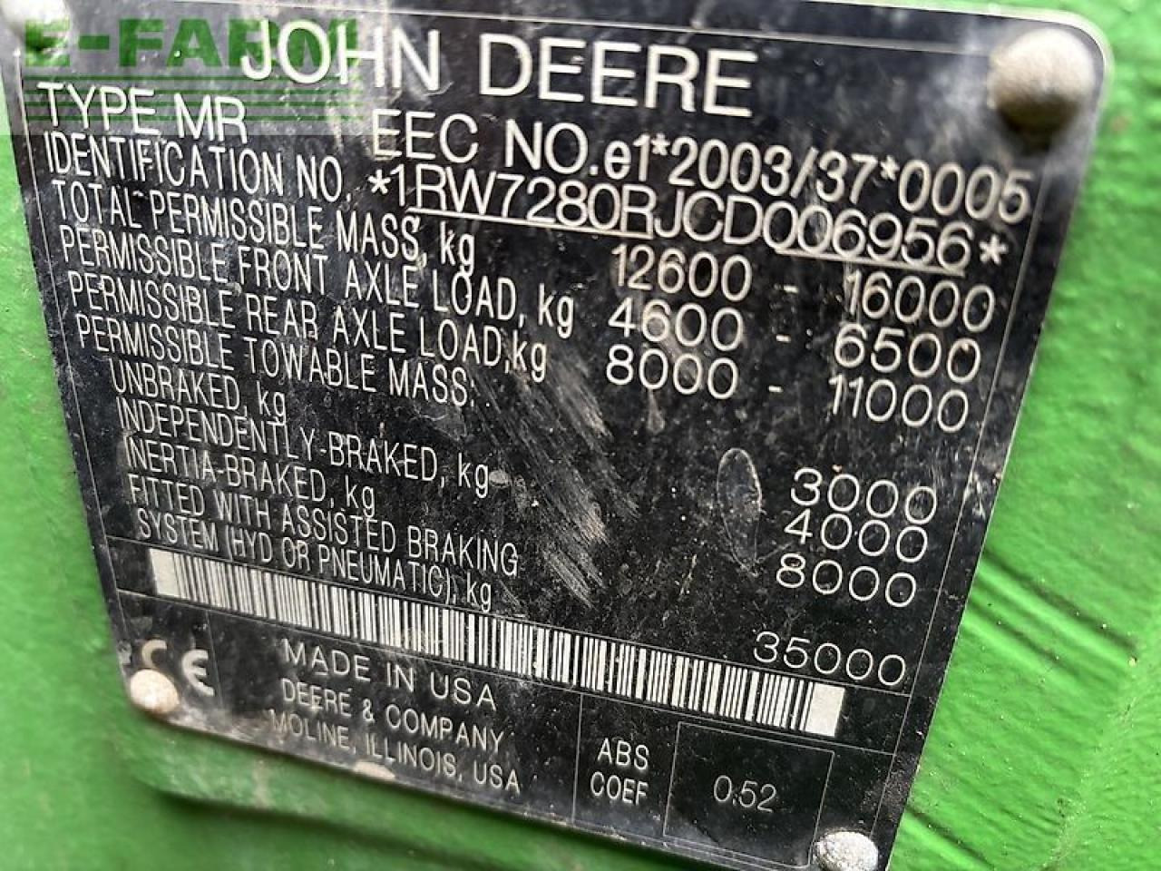 Трактор John Deere 7280r: фото 6
