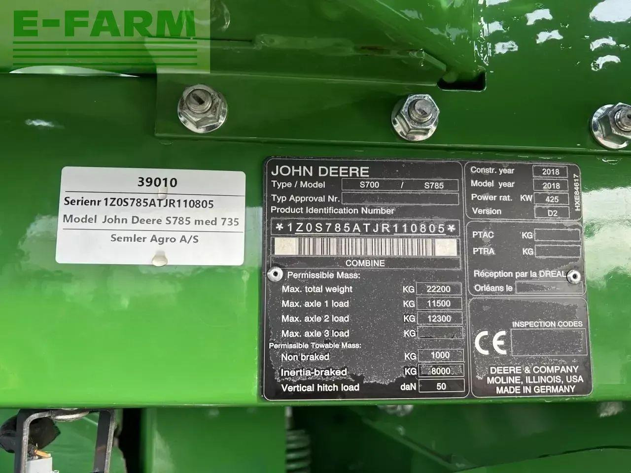 John Deere s785 - Зернозбиральний комбайн: фото 4 John Deere s785 - Зернозбиральний комбайн: фото 4