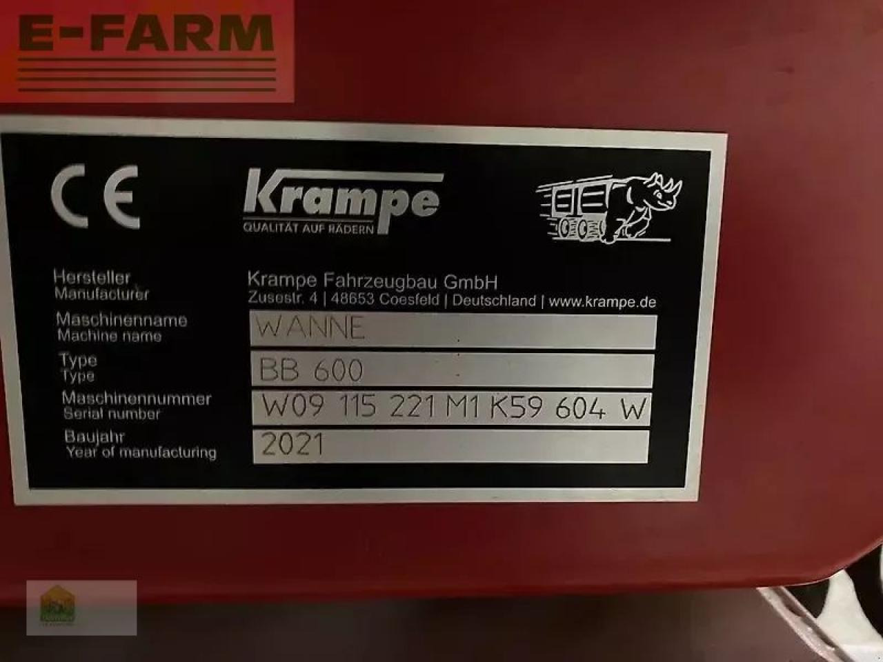 Сільськогосподарський причіп самоскид Krampe big body bb 600 *ohne schnecke*: фото 8