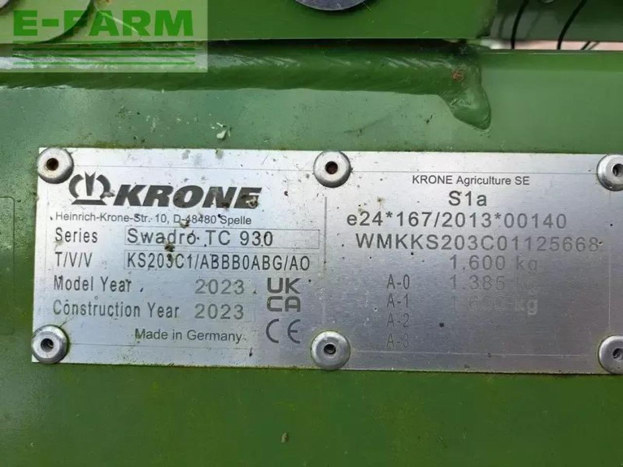 Krone swadro tc 930 - Сіноворушилка: фото 4 Krone swadro tc 930 - Сіноворушилка: фото 4