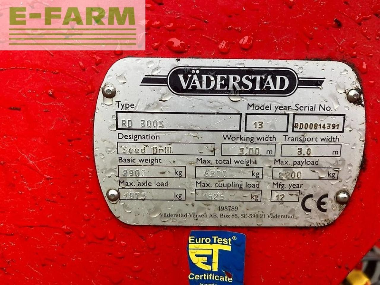 Väderstad rapid 300 s super xl - Сівалка: фото 4 Väderstad rapid 300 s super xl - Сівалка: фото 4