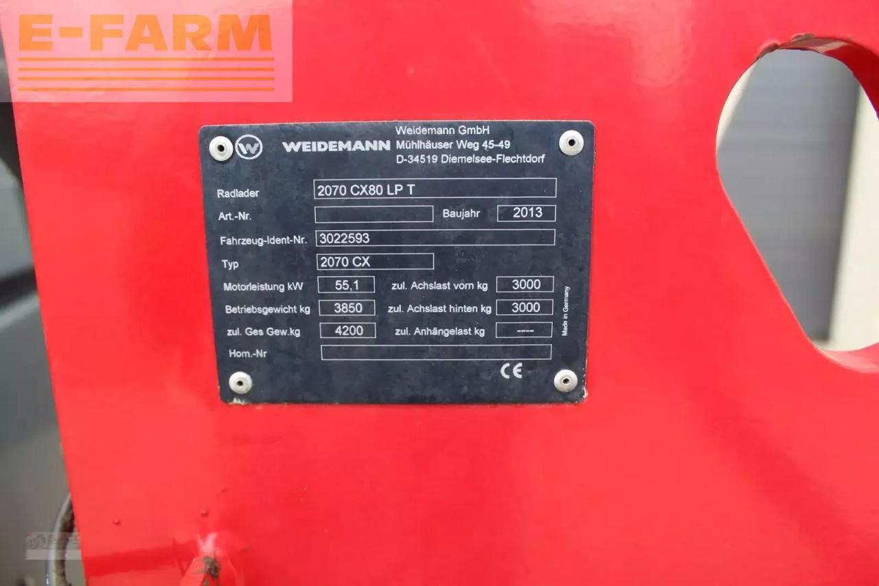 Колісний навантажувач Weidemann 2070 cx 80 ohne partikelfilter: фото 15