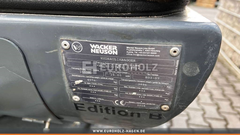 Міні-екскаватор Wacker Minibagger 3503, VDS Kabine, Schnellwechsler MS03: фото 13 Міні-екскаватор Wacker Minibagger 3503, VDS Kabine, Schnellwechsler MS03: фото 13