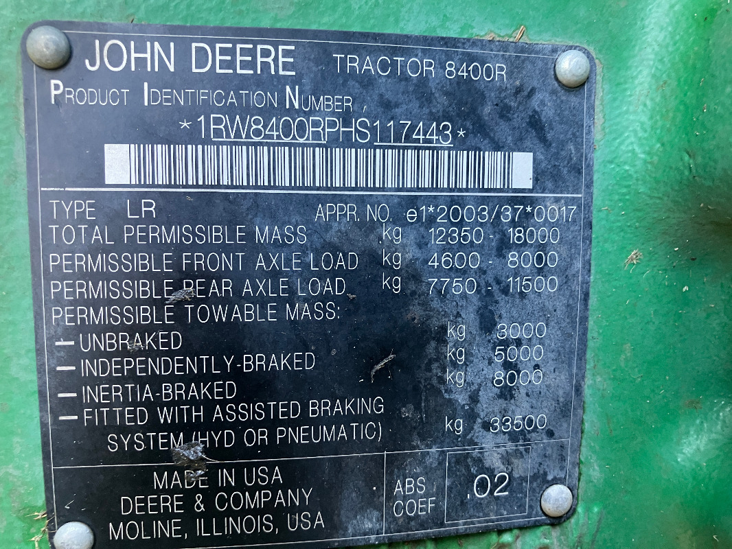 John Deere 8400R - Трактор: фото 2 John Deere 8400R - Трактор: фото 2