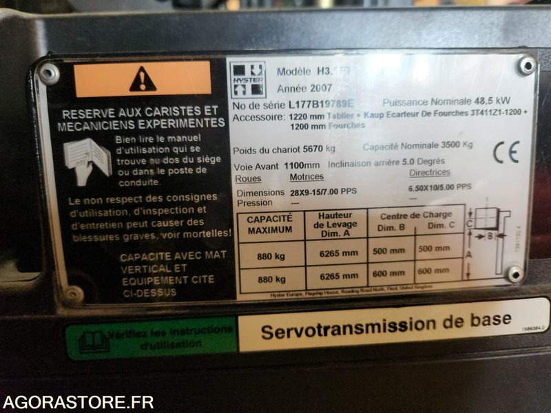 CHARIOT ELEVATEUR DIESEL 3T5 HYSTER H3.5FT - 2007 - 1033 heures - Дизельний навантажувач: фото 2 CHARIOT ELEVATEUR DIESEL 3T5 HYSTER H3.5FT - 2007 - 1033 heures - Дизельний навантажувач: фото 2