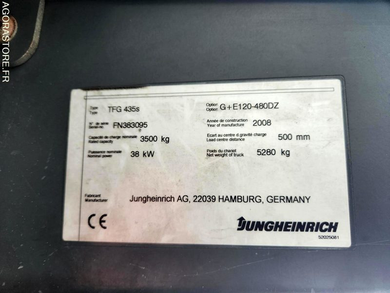 CHARIOT JUNGHEINRICH DFG 435s 480DZ - 2008 / 3260 HEURES - Газовий навантажувач: фото 4 CHARIOT JUNGHEINRICH DFG 435s 480DZ - 2008 / 3260 HEURES - Газовий навантажувач: фото 4